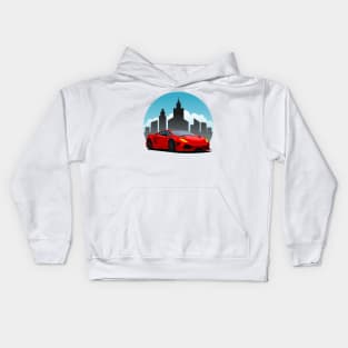 Red Lamborghini in the City Kids Hoodie